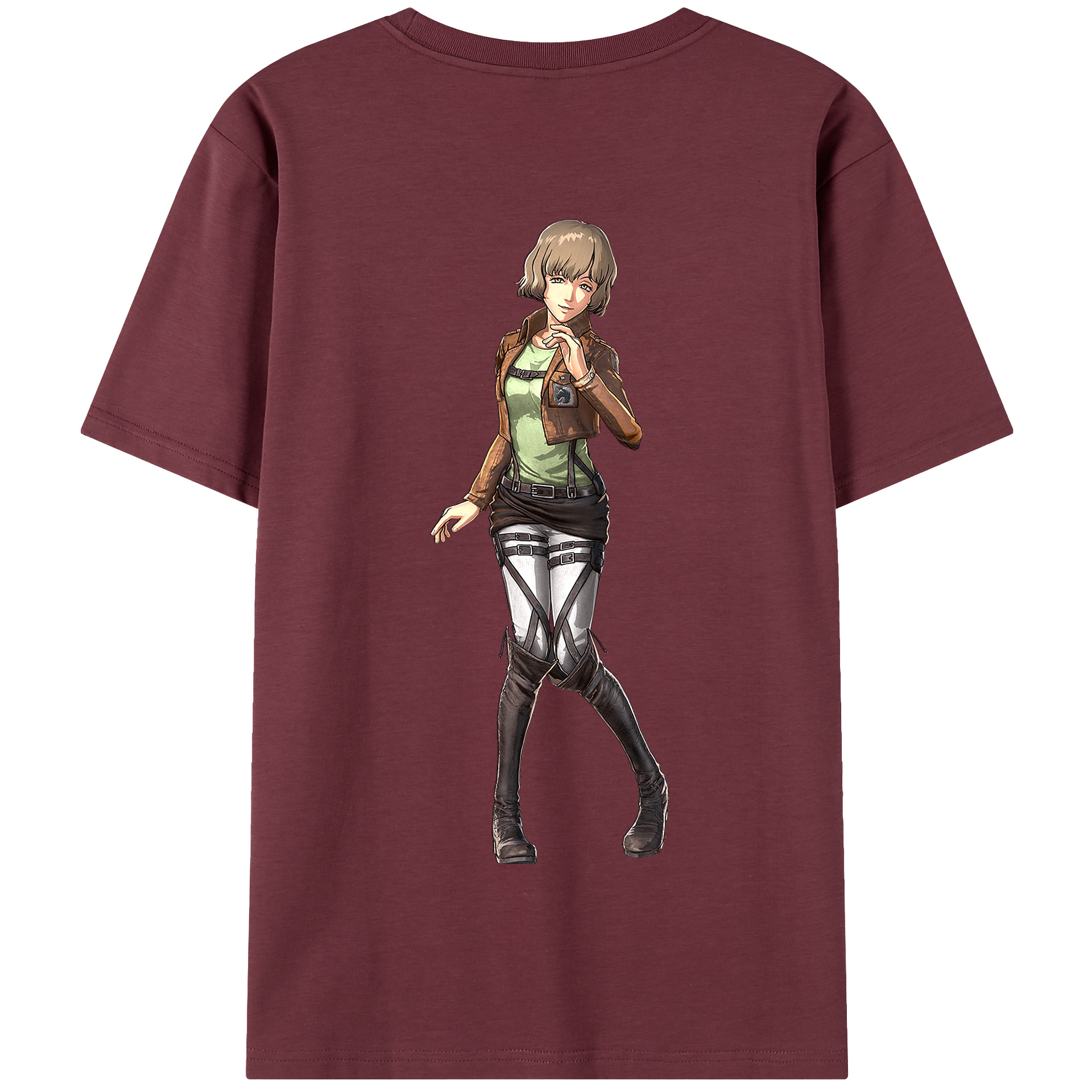 （画像用） 進撃の巨人 ヒツチ Attack on Titan Hitch 綿100％半袖Tシャツ（背面プリント）